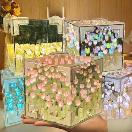 Cube Lamp Simulation Flower Bedroom